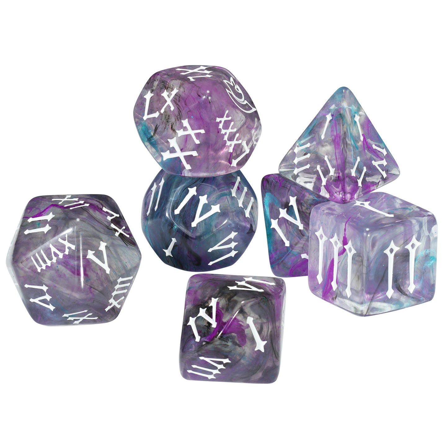 7pcs DND Dice Set Creative Design Roman Number Pattern Polyhedral Dice for Dungeons Game Role Playing Table Games