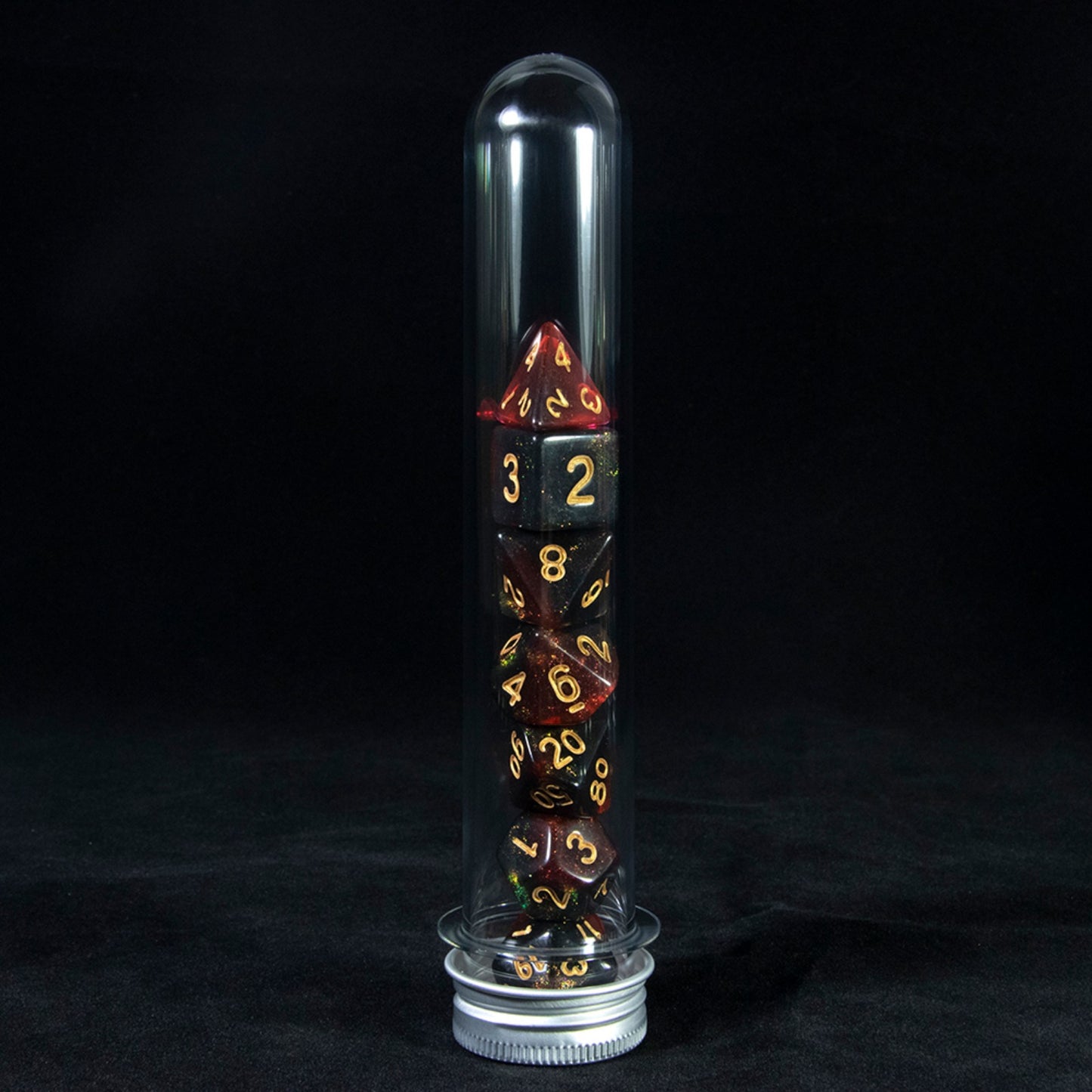 7pcs D&D Dice Set Mixed Color and Glitter Polyhedral Game Dice with Tube, Table Board Playing Game for Bar Club Party