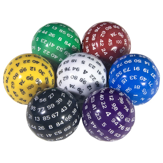 Multi-sided D100 Dice Polyhedral Acrylic 100 Sided Dices with Bag for Role Playing Table Games Party