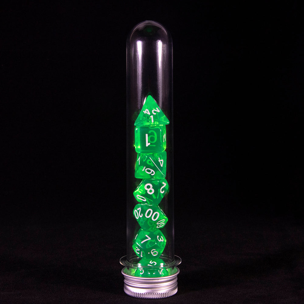 Candy Color Dice Polyhedral Dice Set D4 D6 D8 D10 D% D12 D20 with Tube for D&D Board Game As Souvenirst Gift