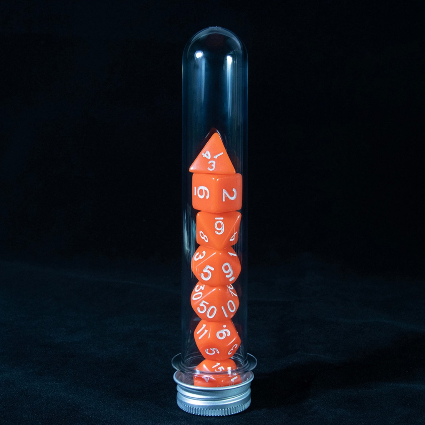 Colorful Dice 7pcs Polyhedral Digital Dice Set D4-D20 with Tube for DND RPG Game Board Game Accessories