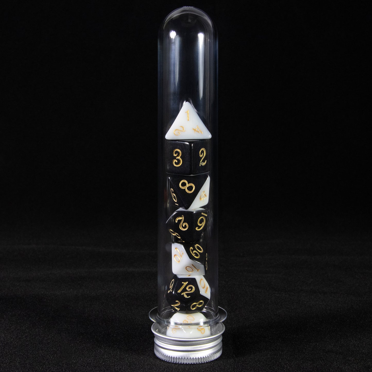 Splice Color Dice Set 7pcs Two-color DND Game Polyhedral Dice with Tube for D&D Role Playing Games and Tabletop Games