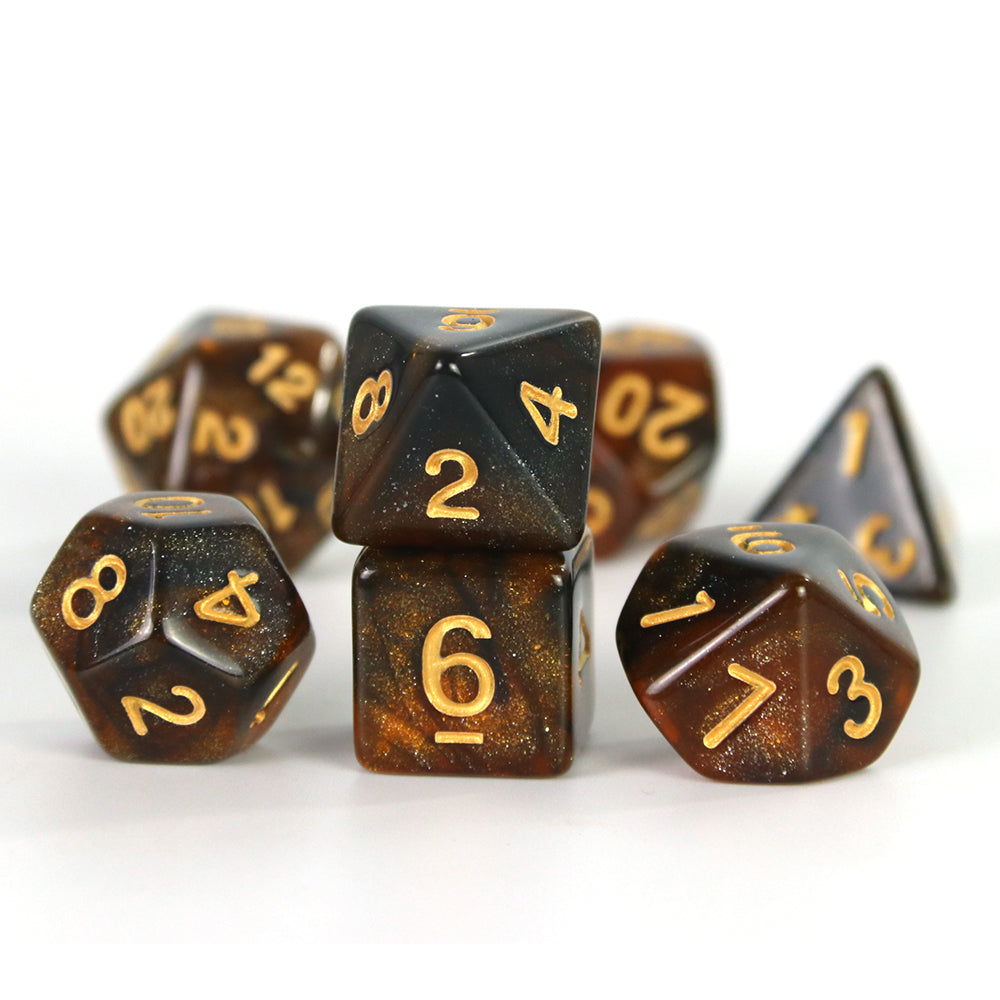 DND Dice Set 7pcs Mixing Color and Glitter Polyhedral Dice for DND TRPG Board Game Accessories Tabletop Game Dice D4 D6 D10 D00 D12 D20