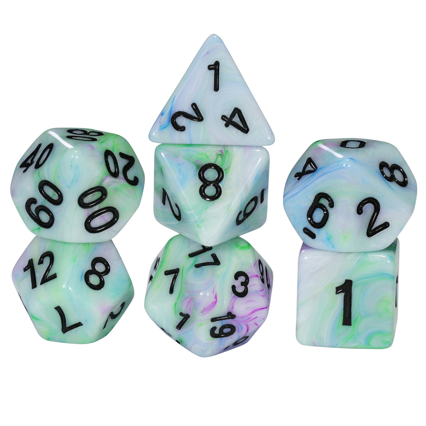DND Dice Mixing Color Polyhedral Dice 7pcs Game Dice D4-D20 for Tabletop Game DND TRPG, as Gift and Collection