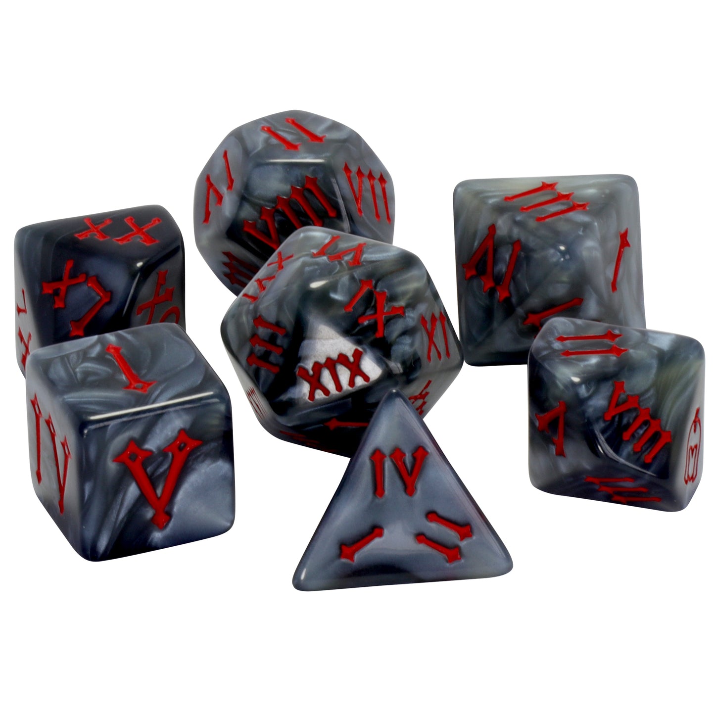 DND Dice Set - 7pcs Polyhedral Dice D4-D20 with Roman Digital for Board Game TRPG DND Game