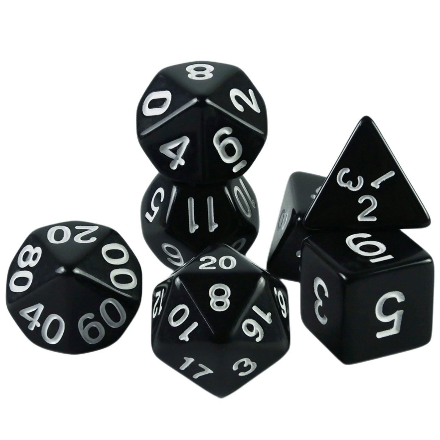 Colorful Dice 7pcs Polyhedral Digital Dice Set D4-D20 with Tube for DND RPG Game Board Game Accessories