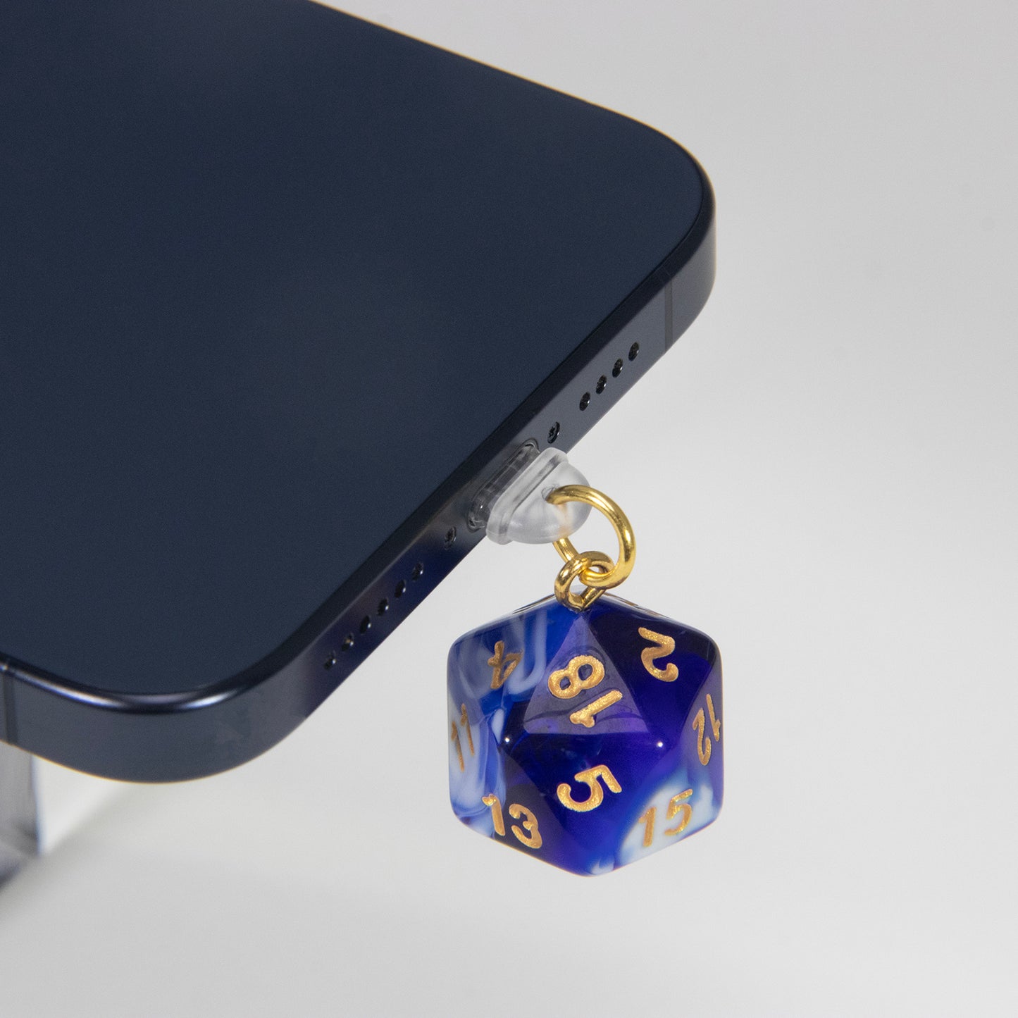 Phone Dust Plug with Acrylic Dice Charm Dust Protection Stopper for iphone Type-C Phone Charge Port