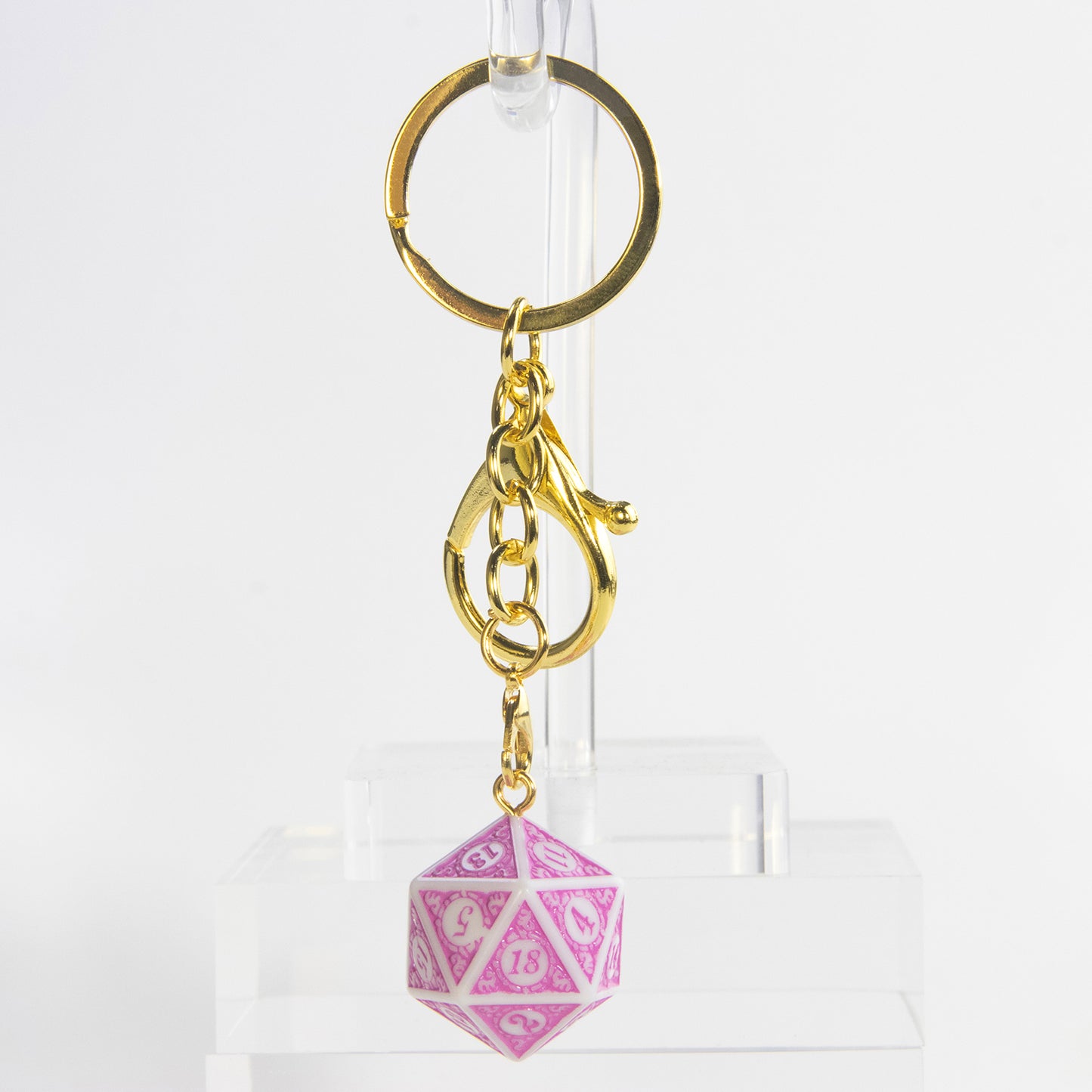 Lucky Dice Keychain, Colorful Acrylic Key Holder Bag Car Pendant, DND RPG Table Game Fans Souvenir Gift Jewelry