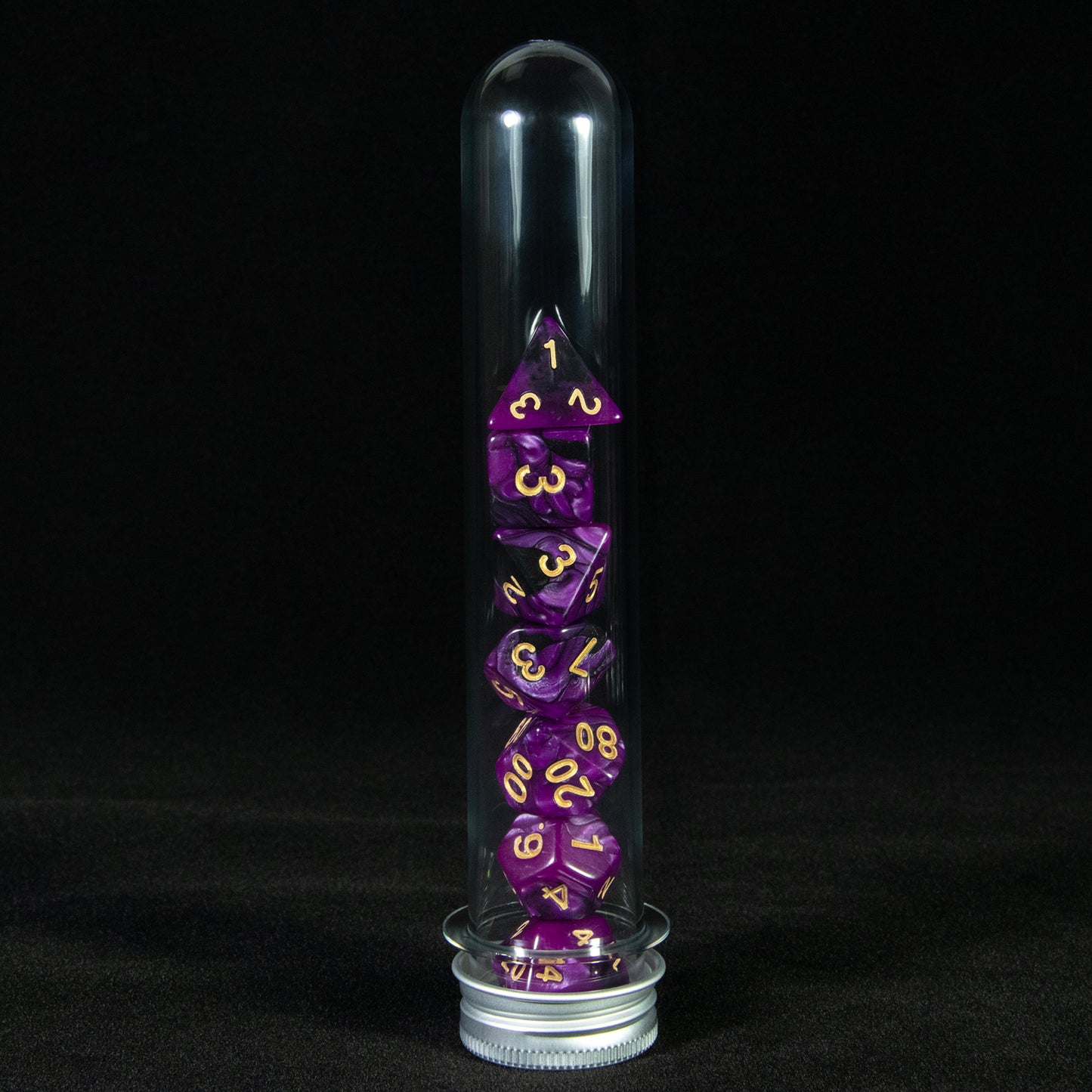 Mixing Colors Glitter Polyhedral Dice Set 7pieces DND Games Dice with Tube for D&D RPG Role Playing Table Games