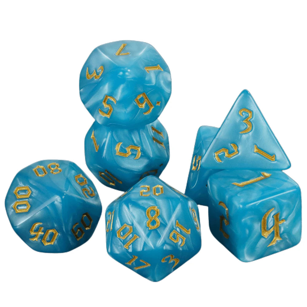 7pcs Polyhedral Dice Set Swirl Color DND Dice for Board Games Role Playing D4 D6 D8 D10 D00 D12 D20 - Roleplaying Game Dice