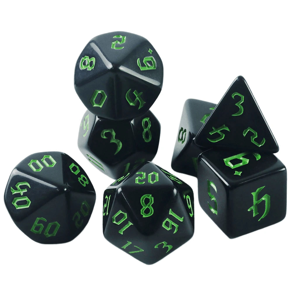 DND Dice Set 7pcs/set Game Dice Opaque Effect D4-D20 for RPG DND Tabletop Game
