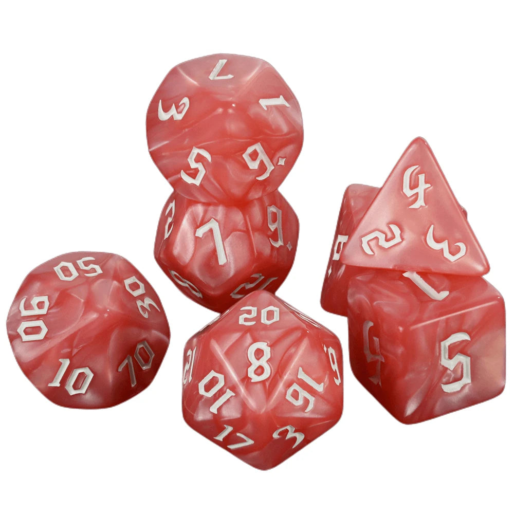 7pcs Polyhedral Dice Set Swirl Color DND Dice for Board Games Role Playing D4 D6 D8 D10 D00 D12 D20 - Roleplaying Game Dice
