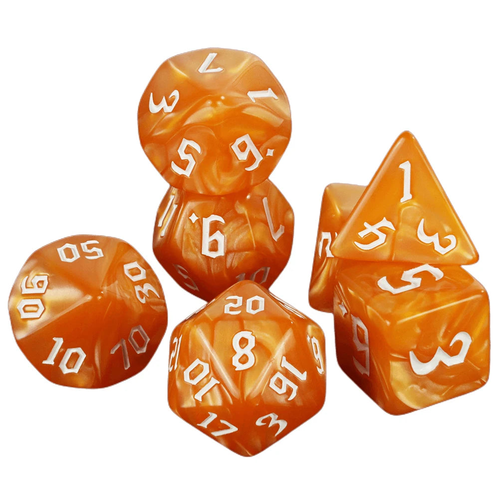 7pcs Polyhedral Dice Set Swirl Color DND Dice for Board Games Role Playing D4 D6 D8 D10 D00 D12 D20 - Roleplaying Game Dice