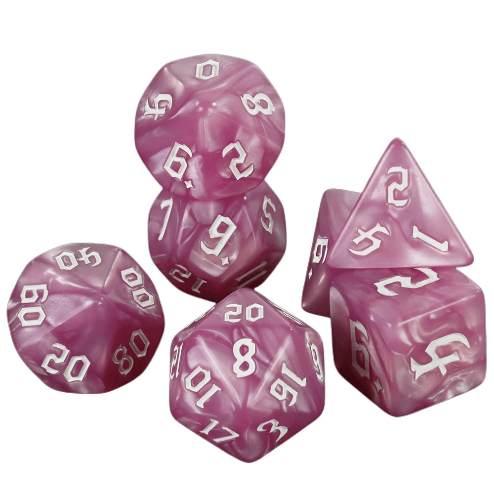 7pcs Polyhedral Dice Set Swirl Color DND Dice for Board Games Role Playing D4 D6 D8 D10 D00 D12 D20 - Roleplaying Game Dice