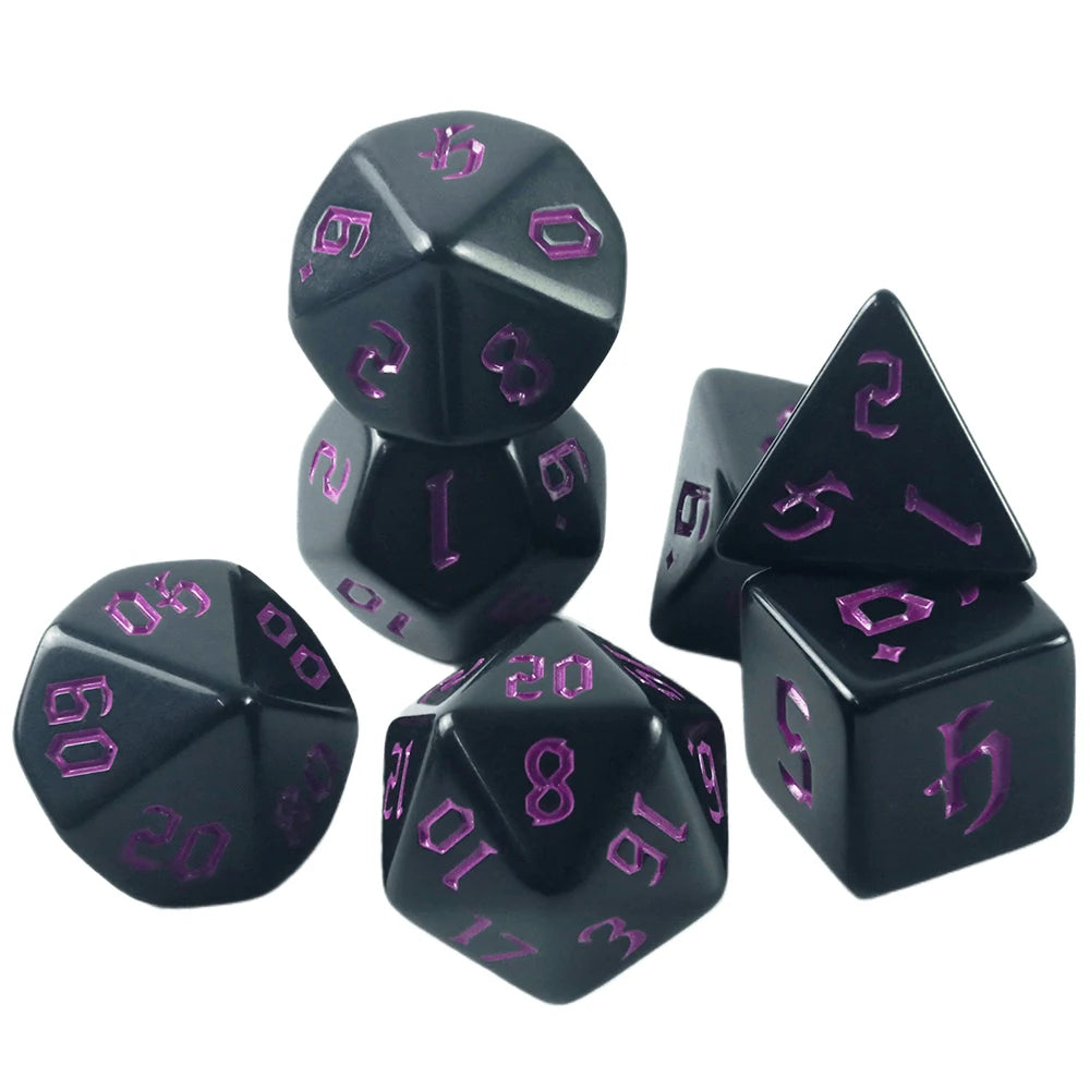 DND Dice Set 7pcs/set Game Dice Opaque Effect D4-D20 for RPG DND Tabletop Game