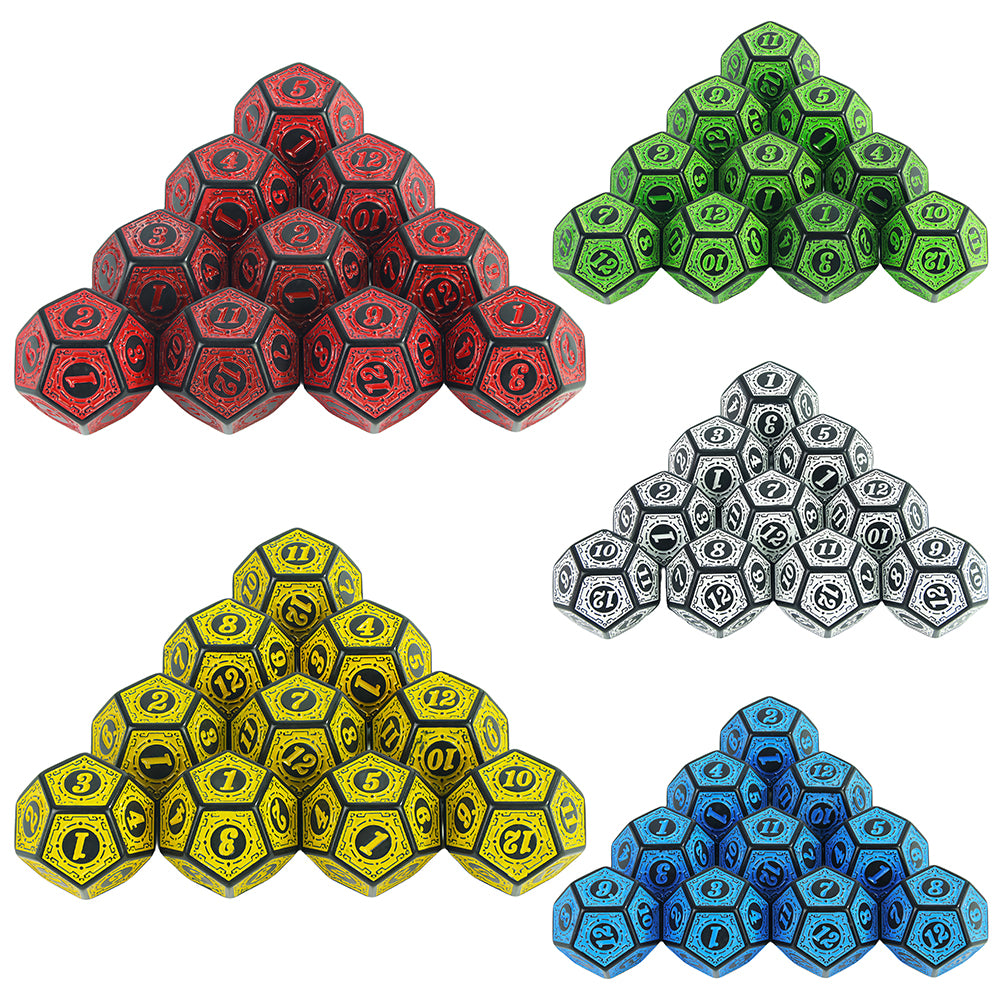 10PCS Polyhedral Dice 12 Sided Dice Set for DND Role Play Game Tabletop Game Accessories,Colorful Games D12 Dice