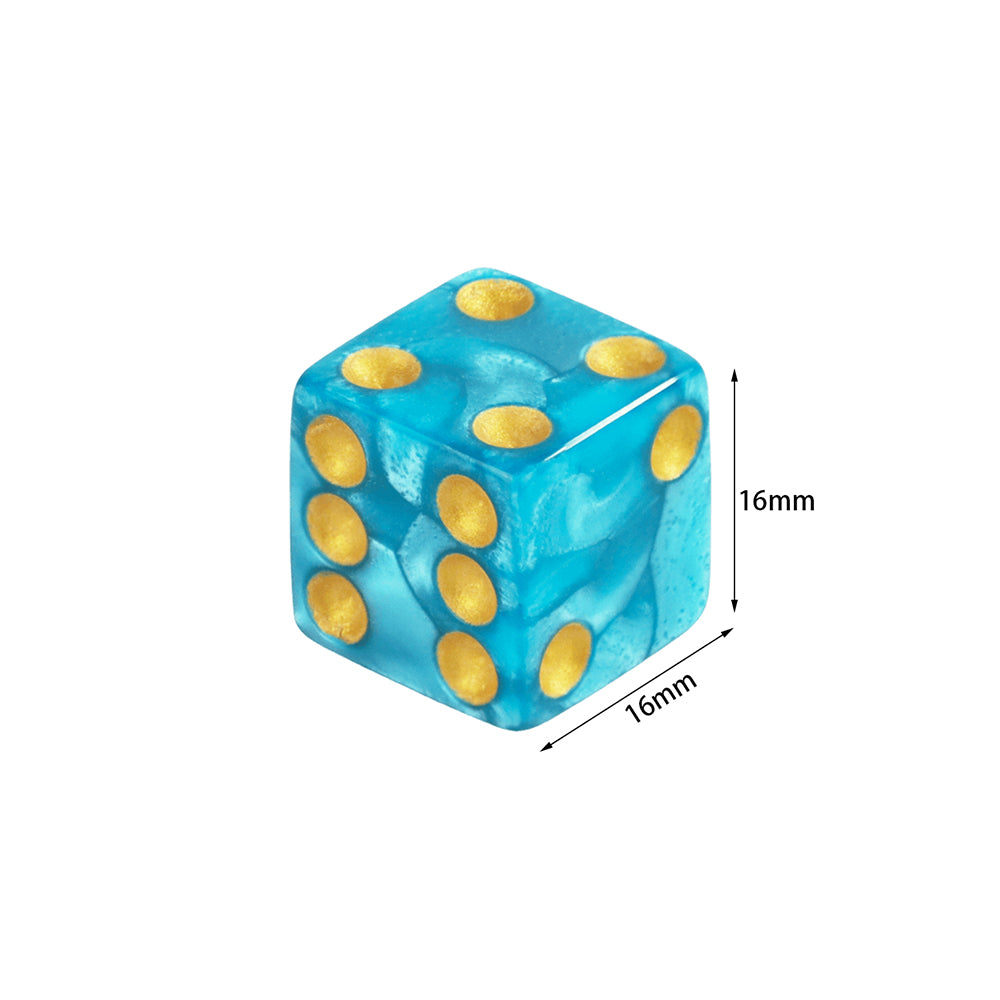 Marble Dice 10pcs 16mm Square Corners Dice 6 Sided Dice for Party Entertainment and Leisure Board Games DND Card Games