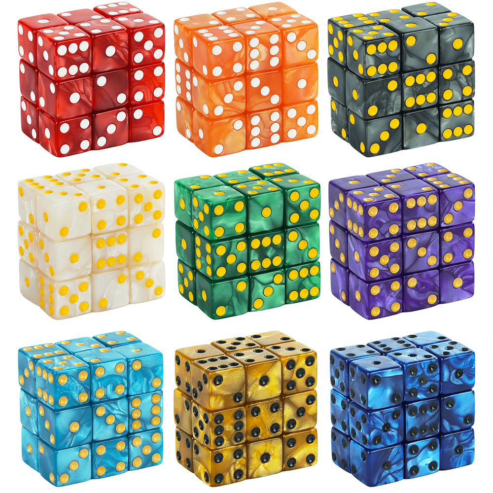 Marble Dice 10pcs 16mm Square Corners Dice 6 Sided Dice for Party Entertainment and Leisure Board Games DND Card Games