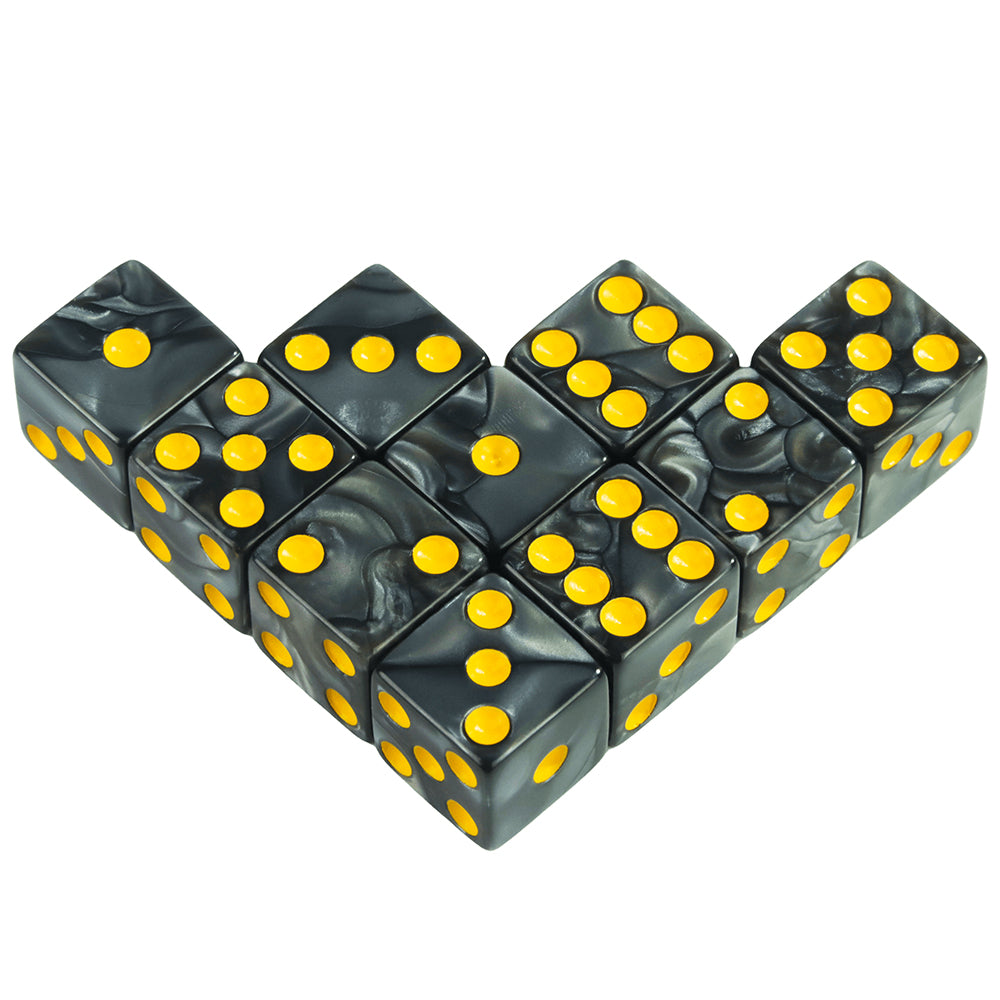 Marble Dice 10pcs 16mm Square Corners Dice 6 Sided Dice for Party Entertainment and Leisure Board Games DND Card Games
