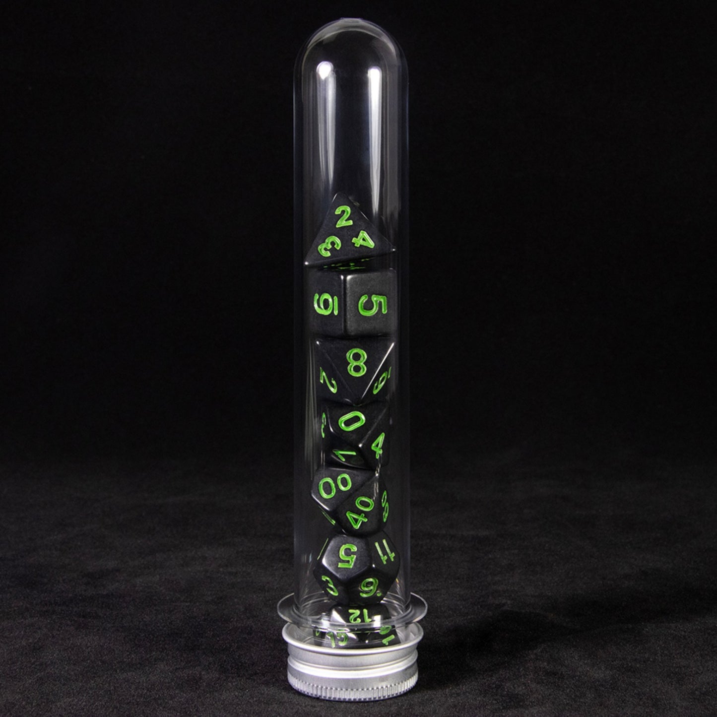 Colorful Dice 7pcs Polyhedral Digital Dice Set D4-D20 with Tube for DND RPG Game Board Game Accessories