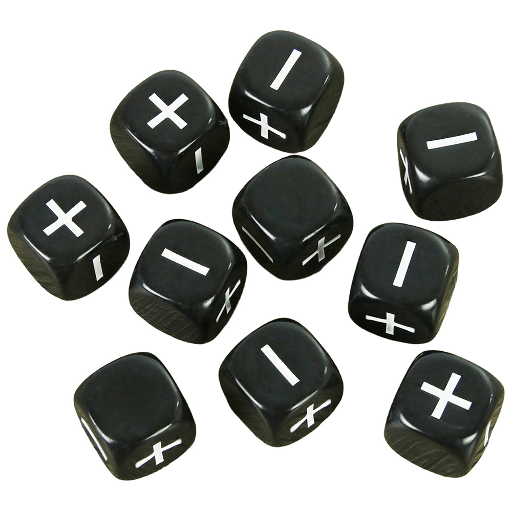 10pcs Fortune Dice +/- Symbol Dice for Adventure Tabletop Game