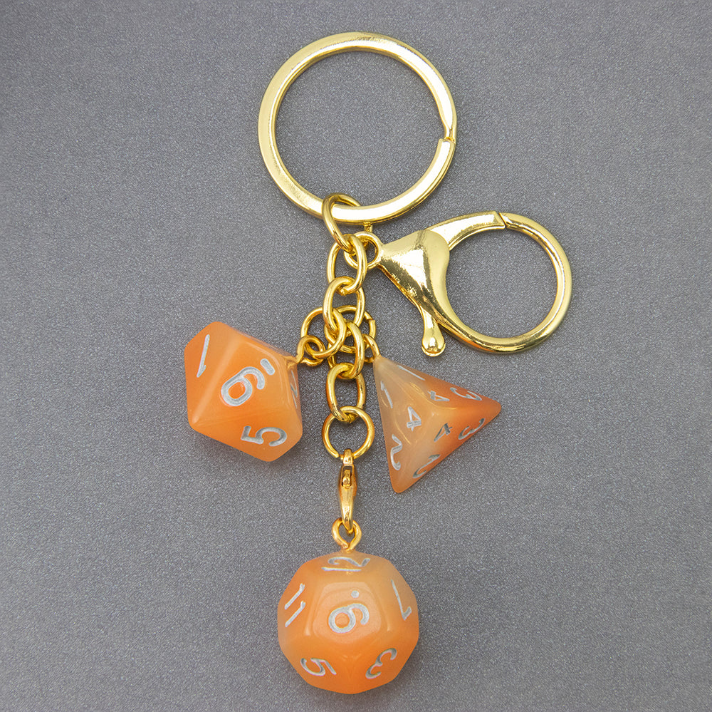 Luminous Dice Keychain Fashion Dice Charm, Pouch Handbag Car Pendant, Table Game Souvenirs for DND RPG Game Lover