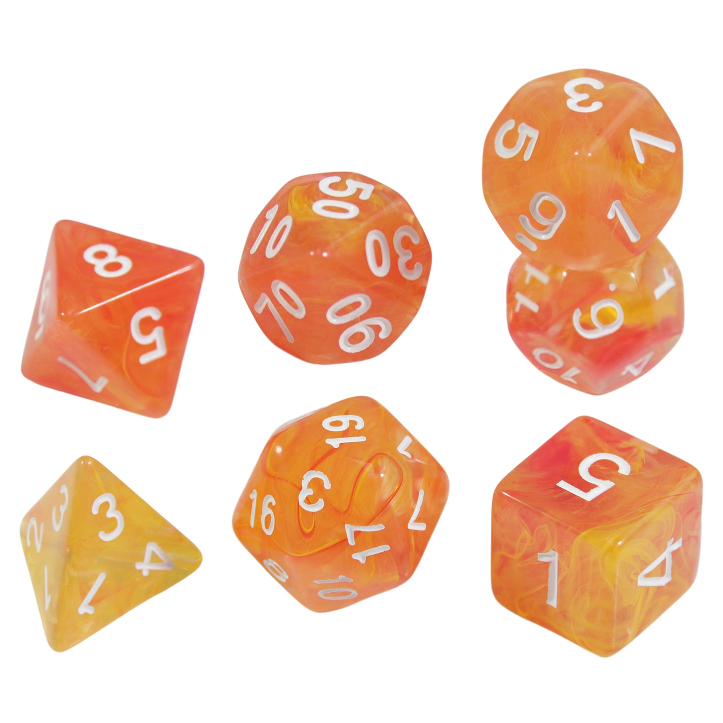 DND Dice Set with Mixed Color Fog Effect, 7pcs Polyhedral Dice for Board Games, DND TRPG Gaming Accessories, Perfect for Role-Playing Games