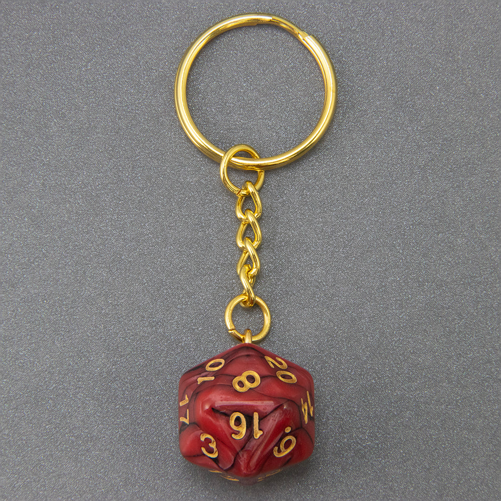 Colored Dice Keychain Lucky Keyring Table Game Souvenirs Perfect for DND Game Lover Gift, Bag, Car Pendant