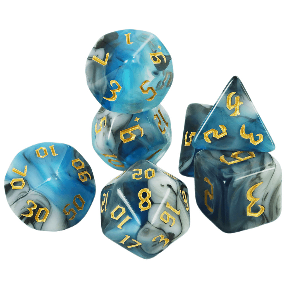 DND Dice Set 7 PCS Polyhedral Game Dice Mixing Color DND Role Playing Dice for Dungeon Game DND RPG Magic Game Table Games Dice D4 D6 D8 D10 D12 D20