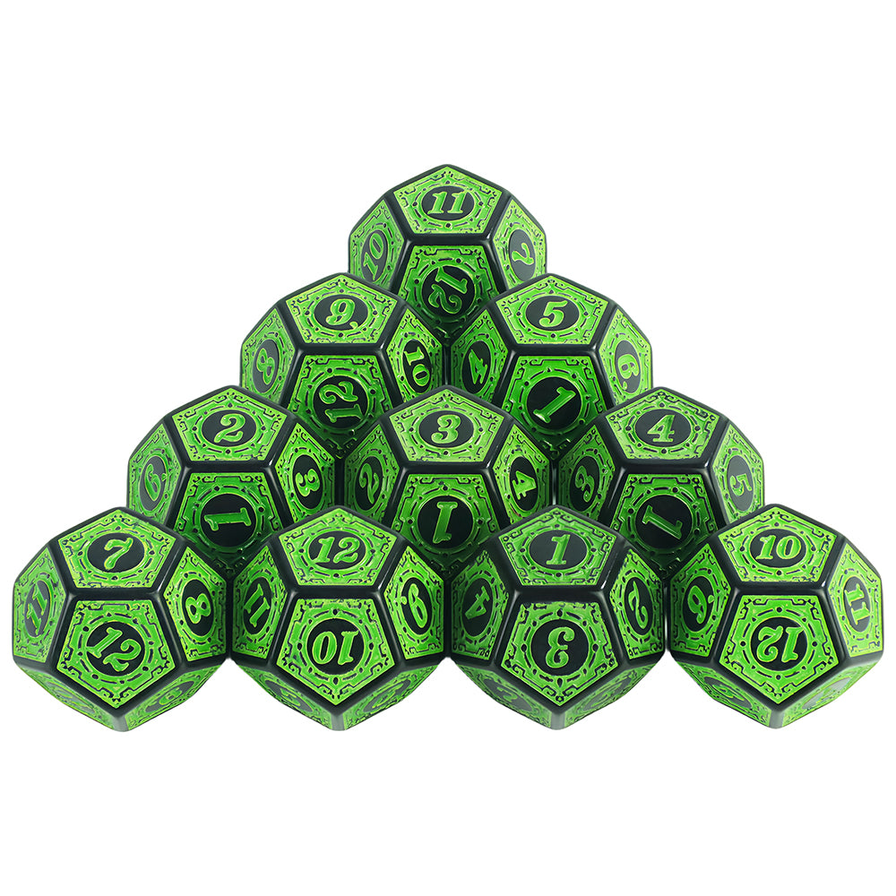 10PCS Polyhedral Dice 12 Sided Dice Set for DND Role Play Game Tabletop Game Accessories,Colorful Games D12 Dice
