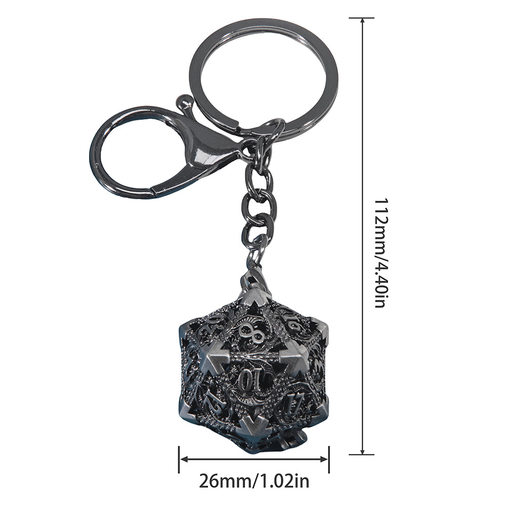 Dragon D20 Dice Keychain Fashion Keyring Ornament Key Chain Pendant Men Gifts