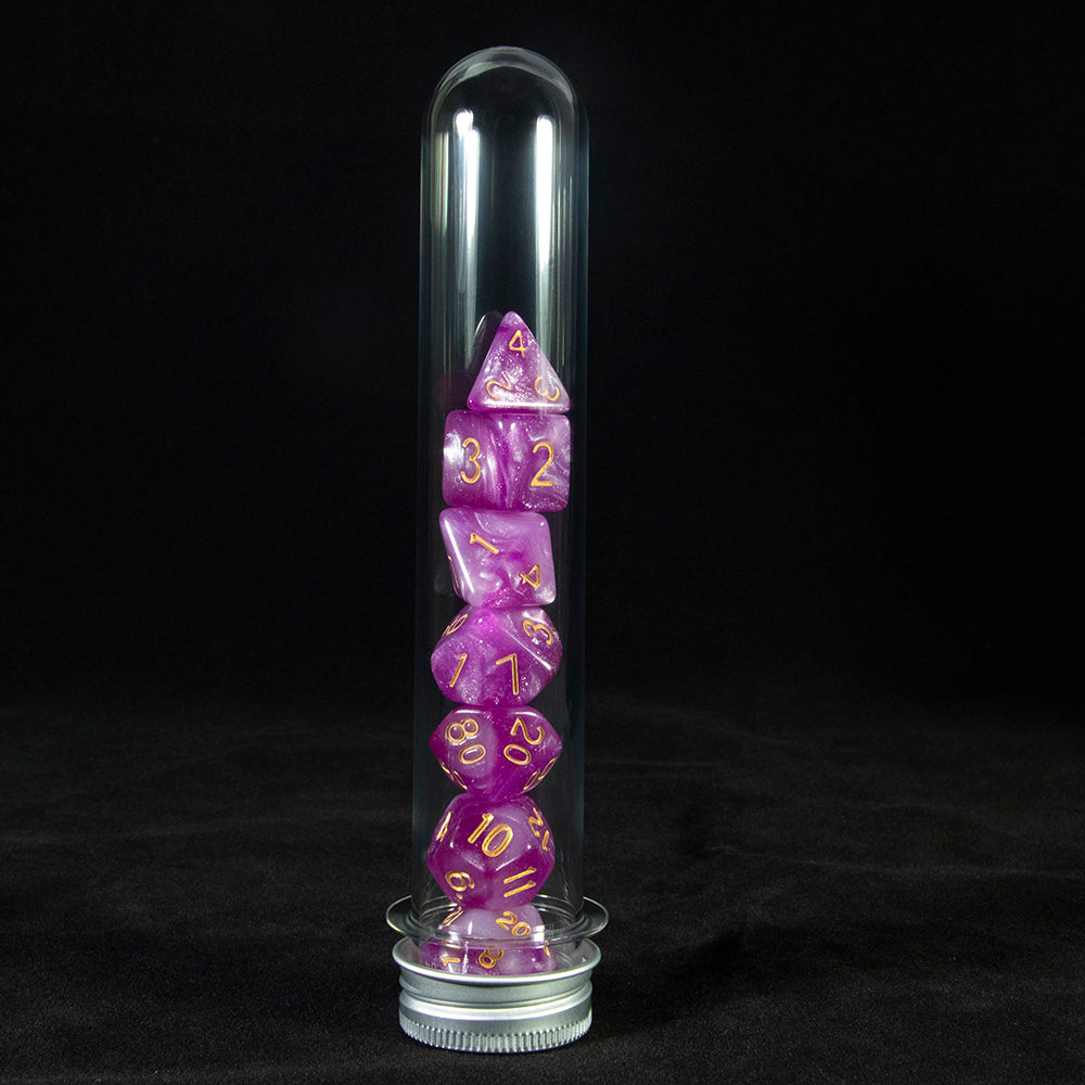 Creative Universe Galaxy DND Game Dice Polyhedral Dice Set with Tube for Souvenirst Entertainment RPG Table Game