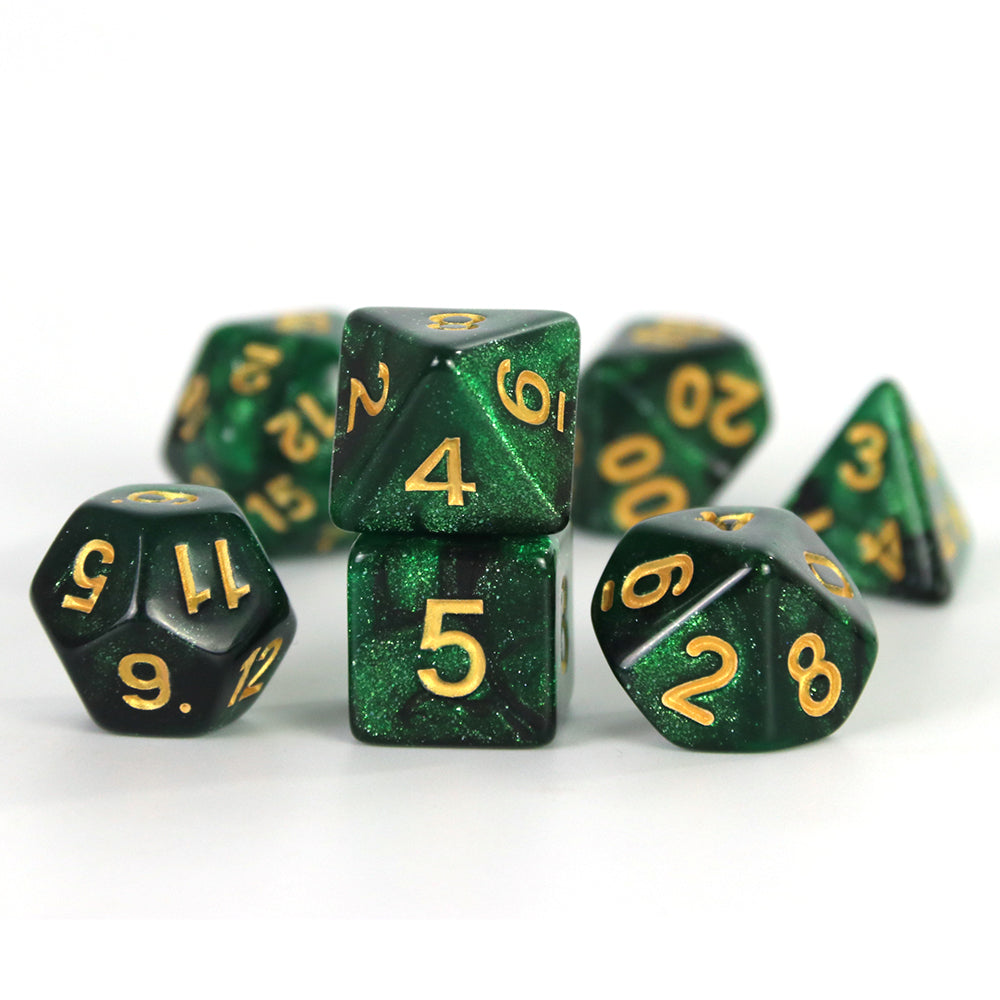 DND Dice Set 7pcs Mixing Color and Glitter Polyhedral Dice for DND TRPG Board Game Accessories Tabletop Game Dice D4 D6 D10 D00 D12 D20