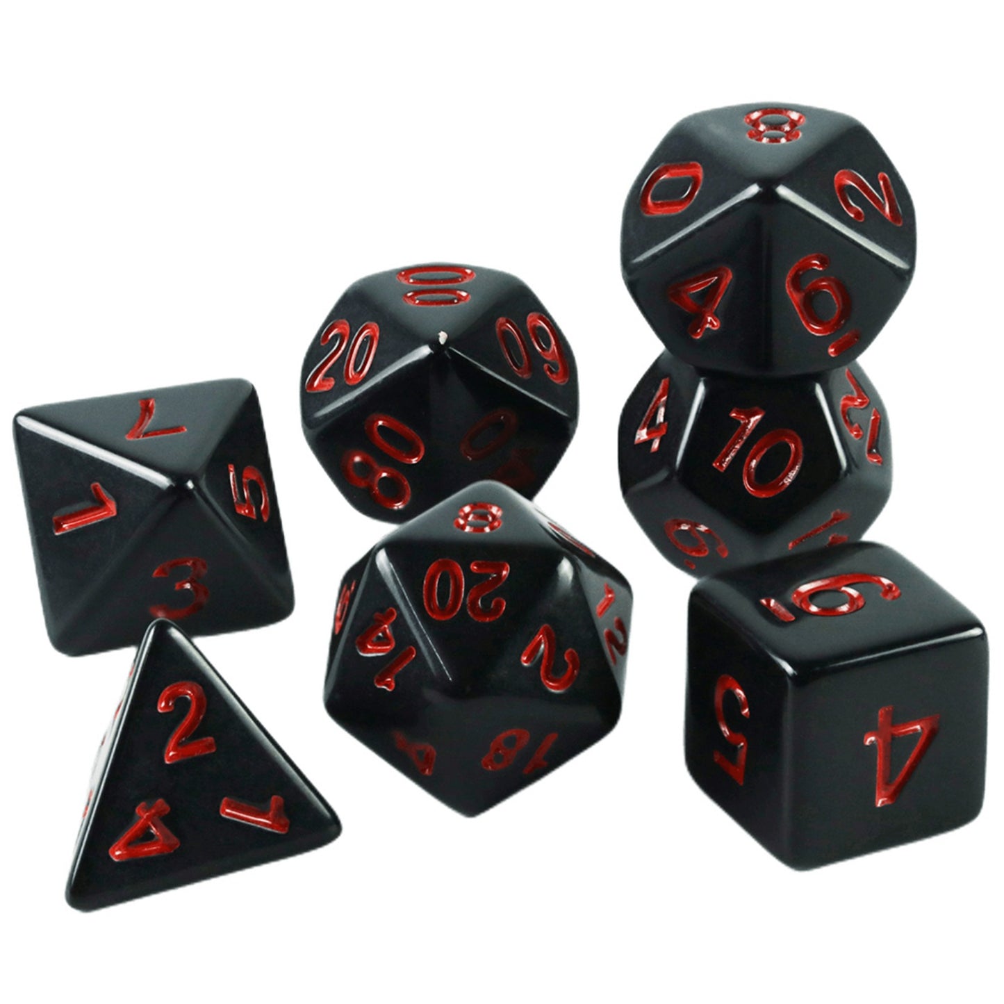 Colorful Dice 7pcs Polyhedral Digital Dice Set D4-D20 with Tube for DND RPG Game Board Game Accessories