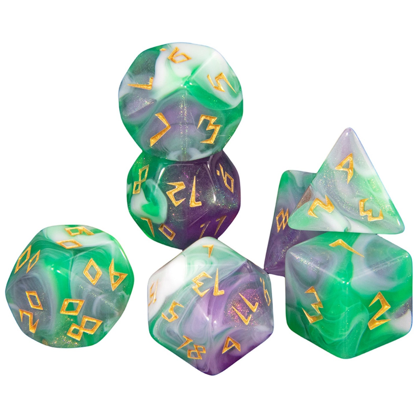DND Polyhedral Dice Set 7pcs/Set Mixed Color Dice with Tube for DND RPG Game Board Game Prop, As Souvenir Gift