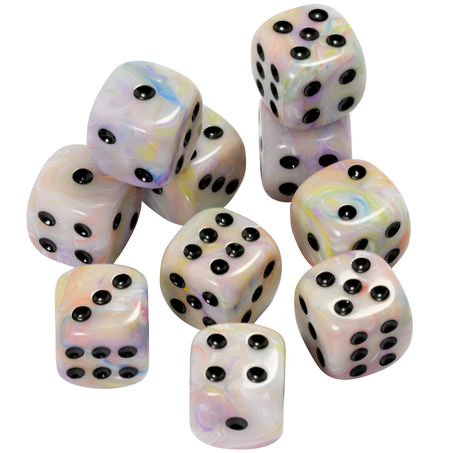 Rounded Corner Dice - 5pcs 16mm D6 Dice Polyhedral 6 Sided Game Dice Set for Table Games DND TRPG