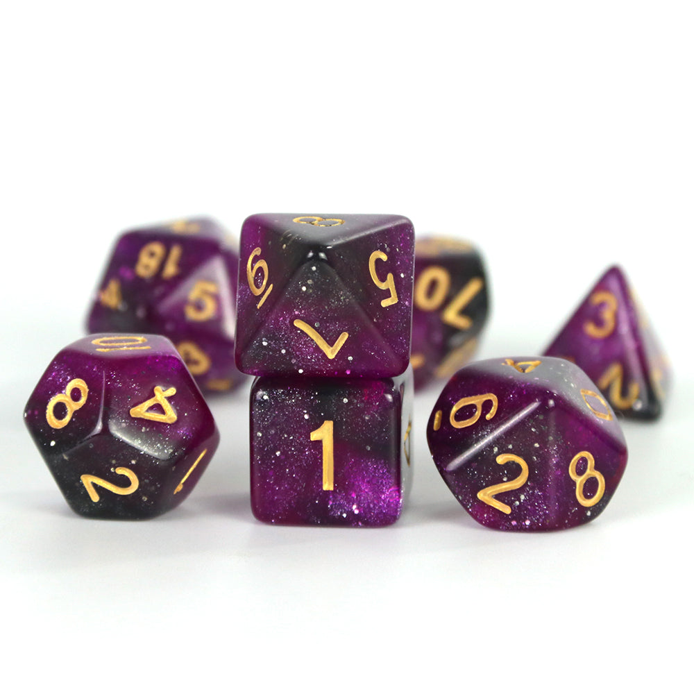 DND Dice Set 7pcs Mixing Color and Glitter Polyhedral Dice for DND TRPG Board Game Accessories Tabletop Game Dice D4 D6 D10 D00 D12 D20