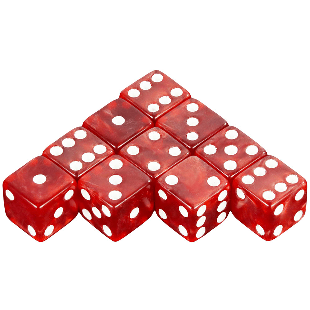 10pcs 12mm D6 Dice Mini 6-sided Marble Effect Square Corner Game Dice for Funny Party Board Games DNDGame RPG