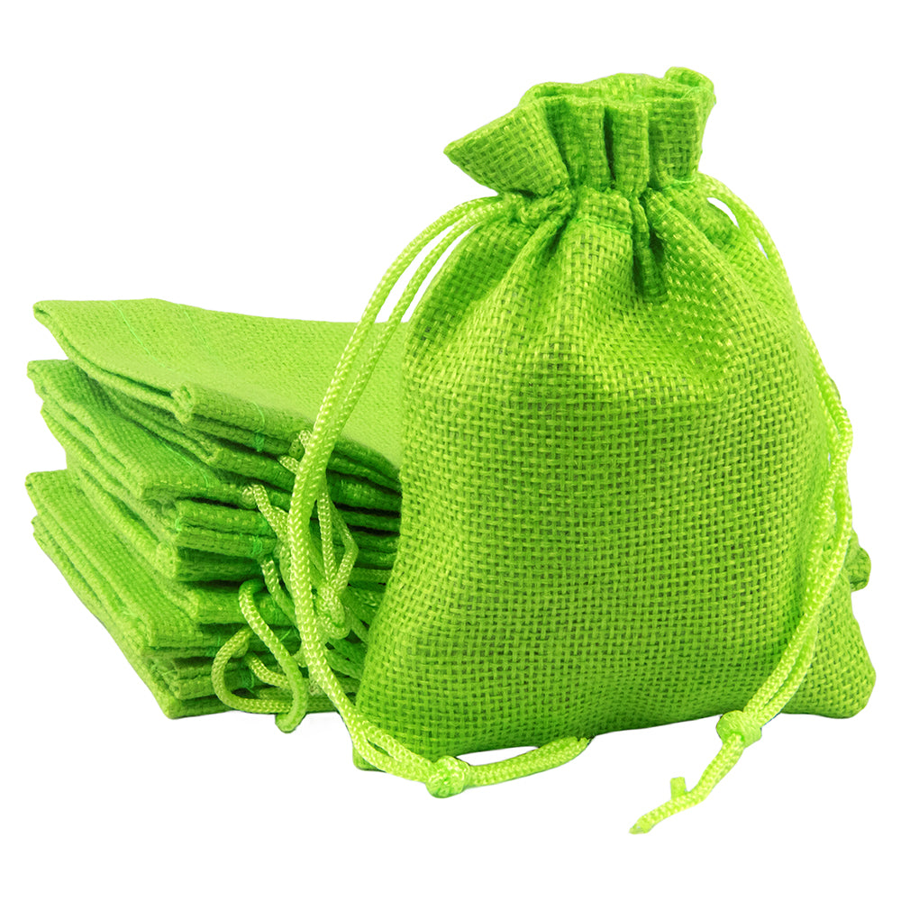 Burlap Drawstring Bags 10pcs Linen Bag Dice Storage Bag for Christmas Gifts Bag, Jewelry Packaging Bags