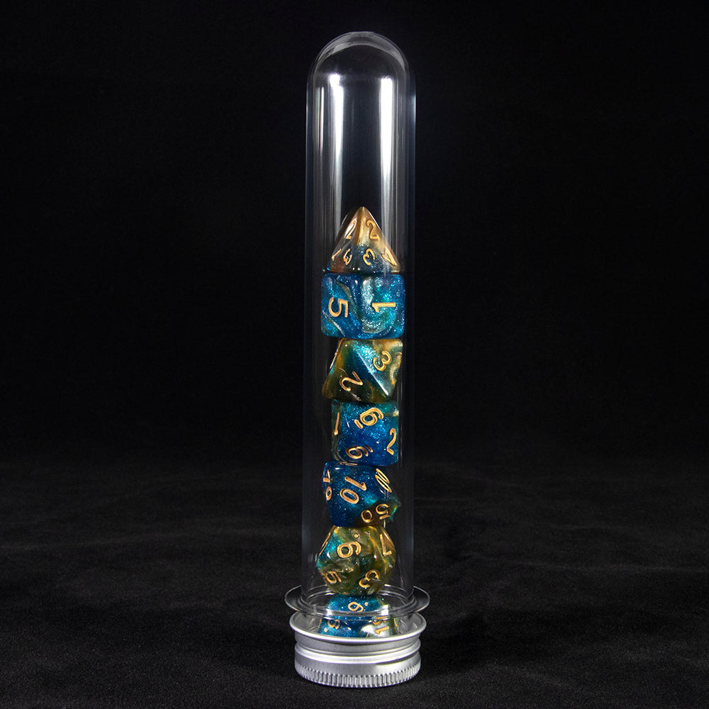 Creative Universe Galaxy DND Game Dice Polyhedral Dice Set with Tube for Souvenirst Entertainment RPG Table Game
