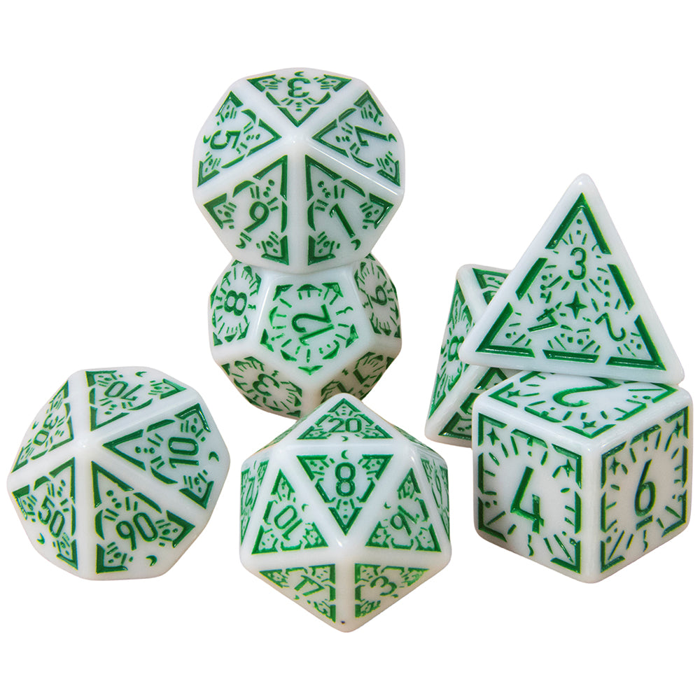 DND Carving Pattern Dice 7Pcs RPG Polyhedral Dice Set for Boardgame As Gift Entertainment Accessories