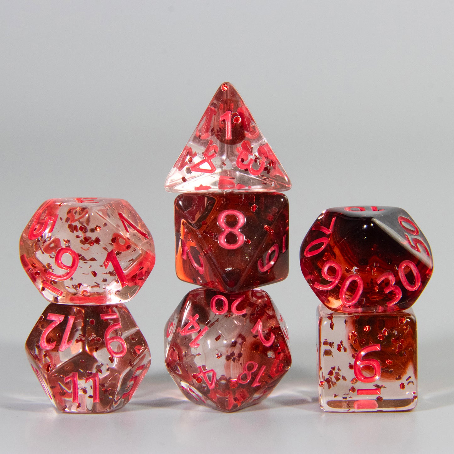 Glitter and Nebula Effect DND Dice Set 7pcs D4-D20 Polyhedral Dice for Role Playing Game Board Game Accessories As Gift