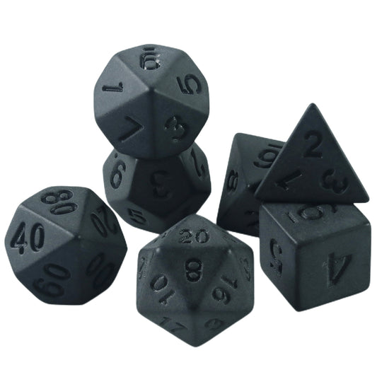 7pcs Black DND Dice Polyhedral Dice Set for DND Role Playing Board Games & Collection