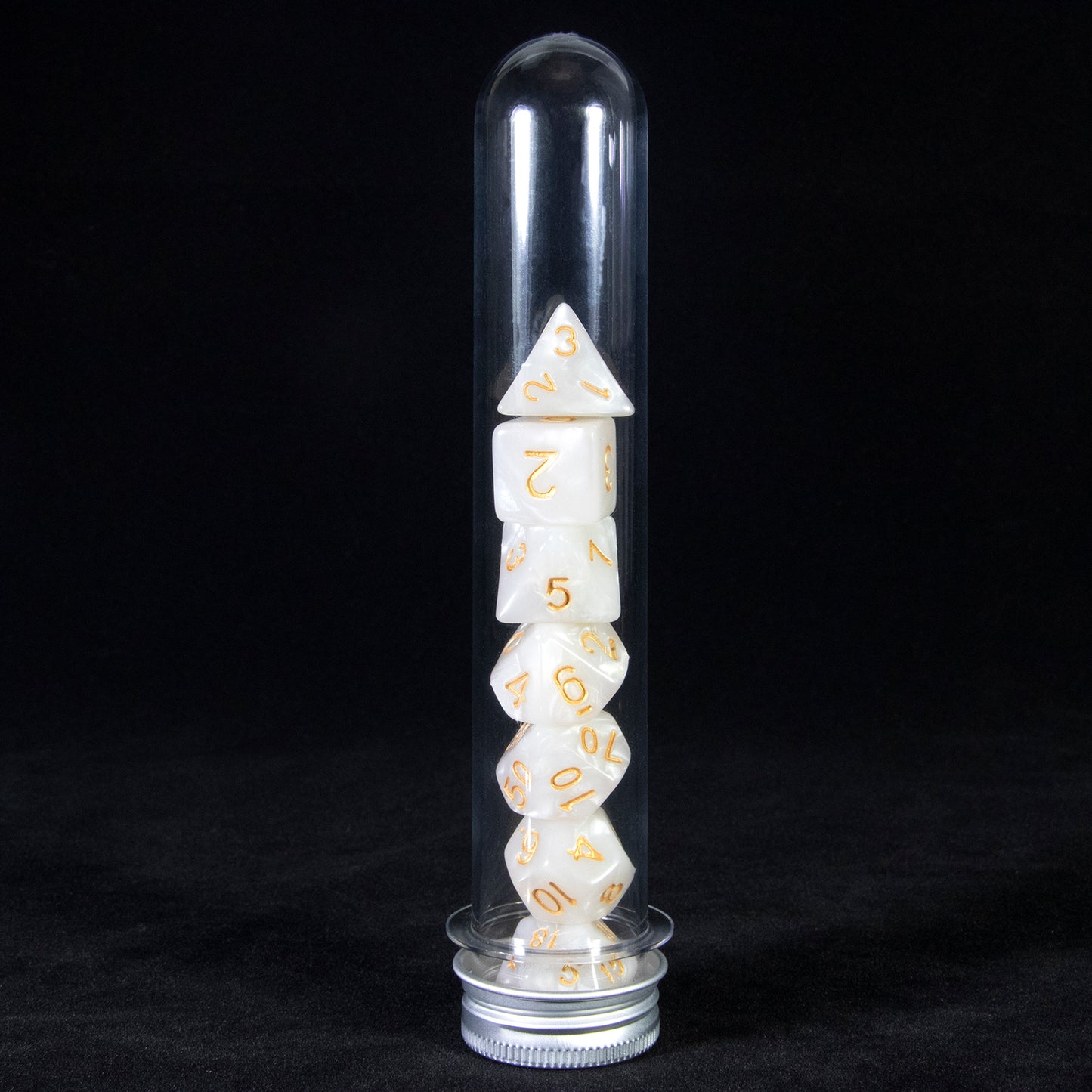 Marble Effect Polyhedral Dice Set 7 Pieces D4 D6 D8 D10 D% D12 D20 DND Game Dices with Tube, Playing Table Game for Bar Club Party
