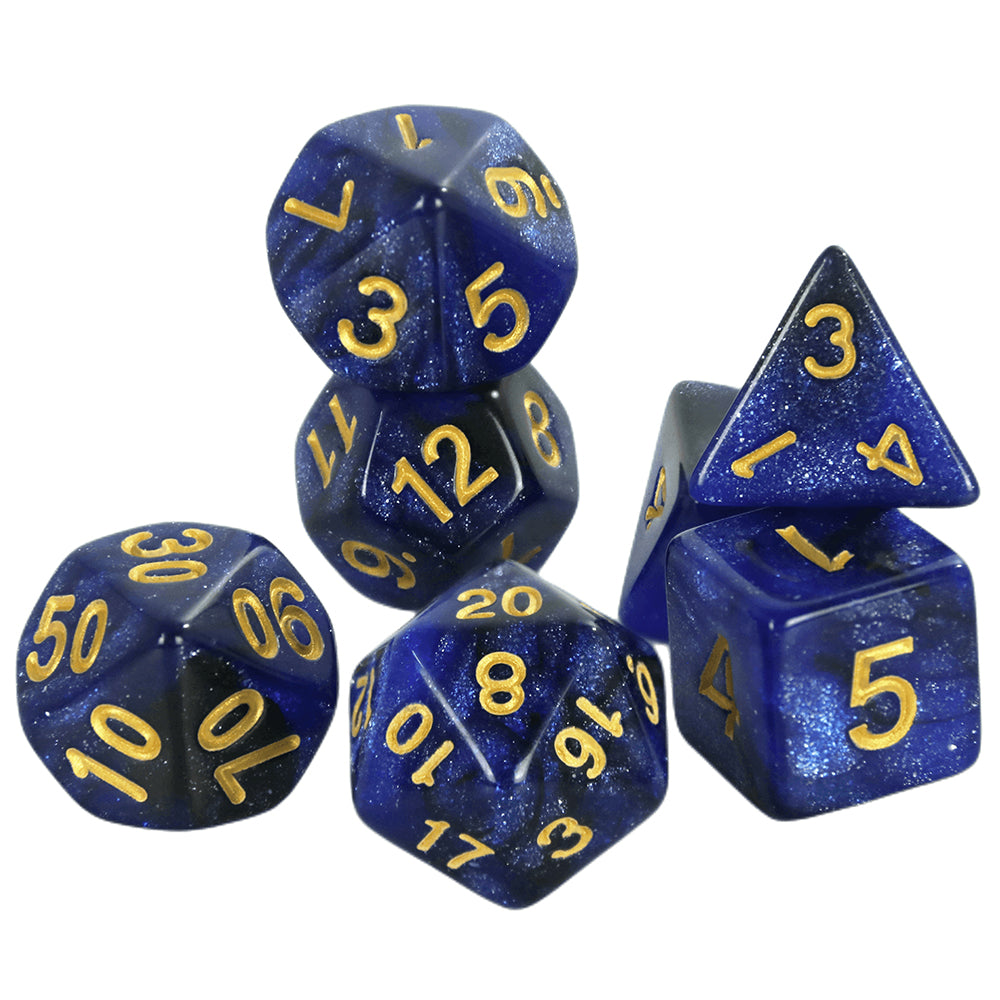 DND Dice Set 7pcs Mixing Color and Glitter Polyhedral Dice for DND TRPG Board Game Accessories Tabletop Game Dice D4 D6 D10 D00 D12 D20