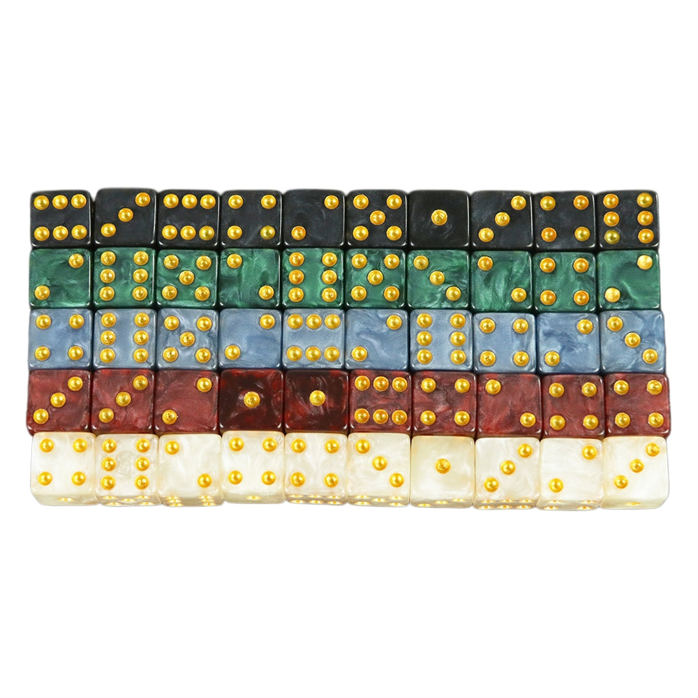 10pcs 12mm D6 Dice Mini 6-sided Marble Effect Square Corner Game Dice for Funny Party Board Games DNDGame RPG