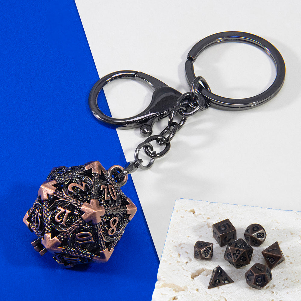 Dragon D20 Dice Keychain Fashion Keyring Ornament Key Chain Pendant Men Gifts