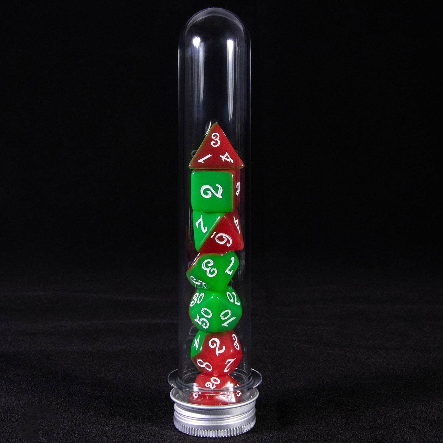 Splice Color Dice Set 7pcs Two-color DND Game Polyhedral Dice with Tube for D&D Role Playing Games and Tabletop Games