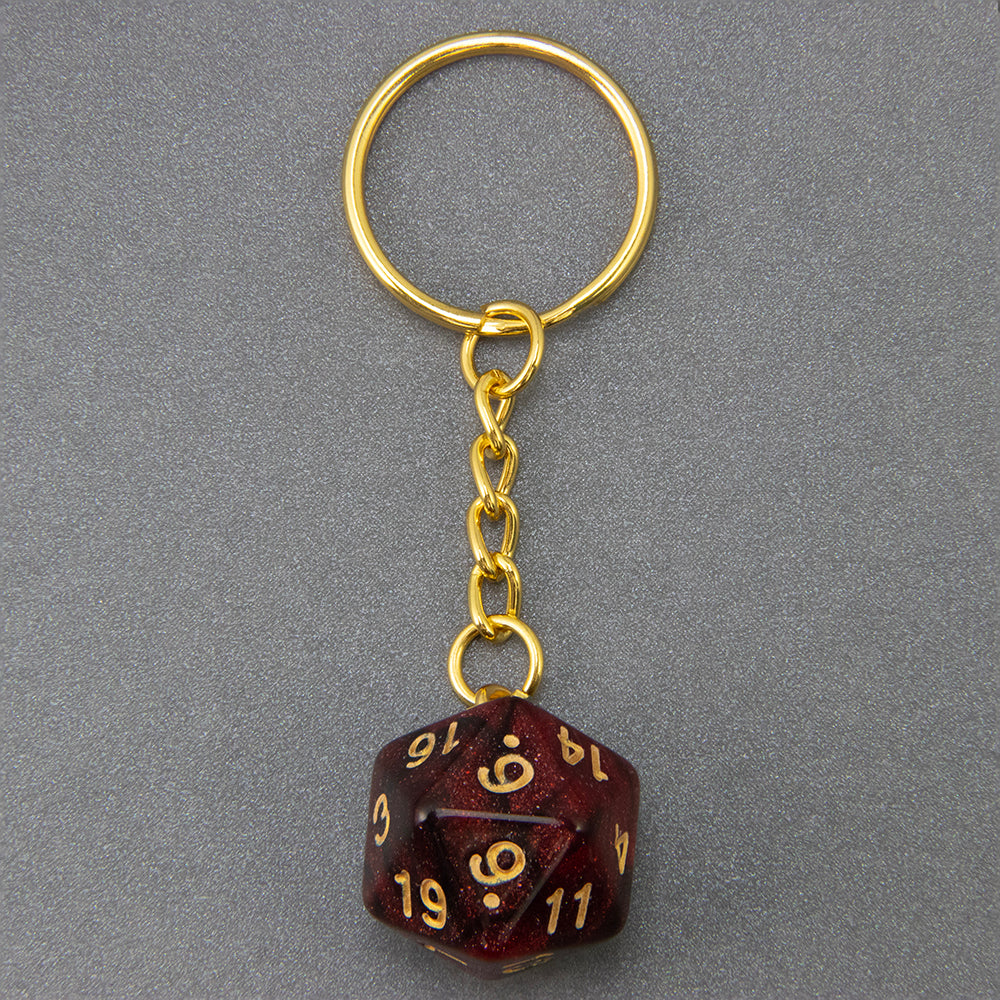 Starry Sky Effect Dice Keychain Fashion Dice Charm Keyring for Pouch Hand Bag Car Pendant