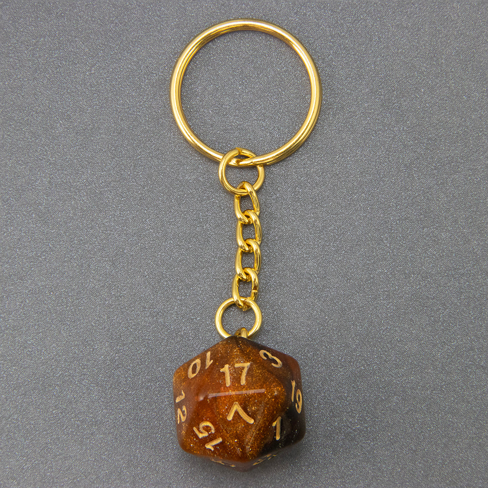 Starry Sky Effect Dice Keychain Fashion Dice Charm Keyring for Pouch Hand Bag Car Pendant